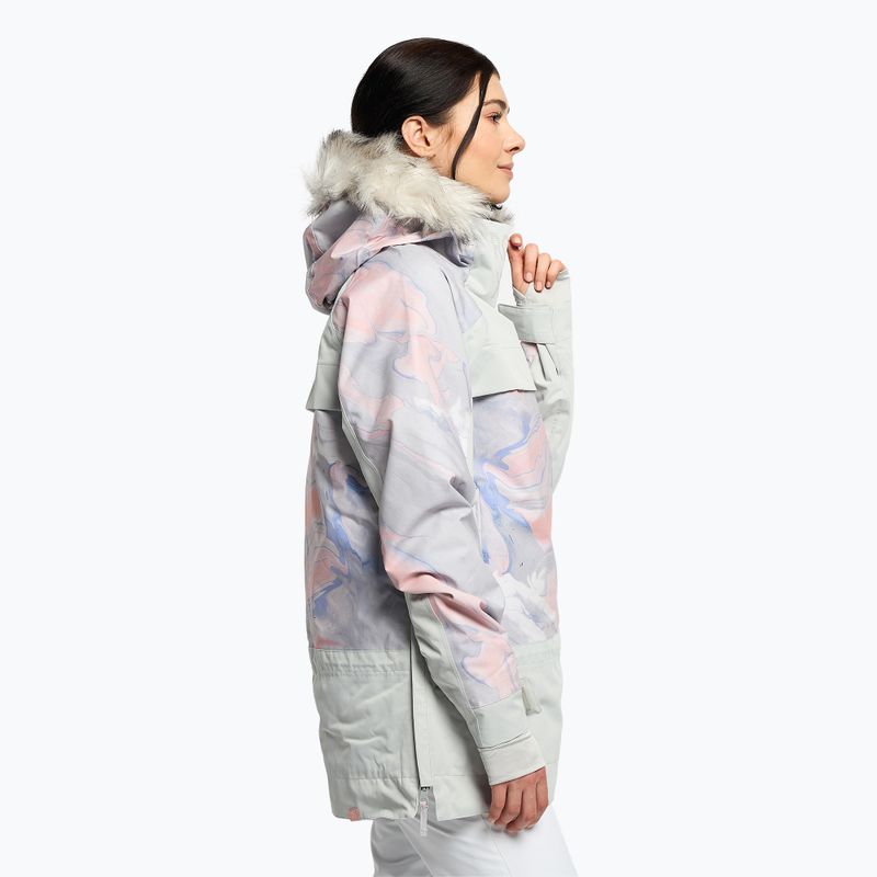 Dámska snowboardová bunda ROXY Chloe Kim Overhead 2021 gray violet marble 3
