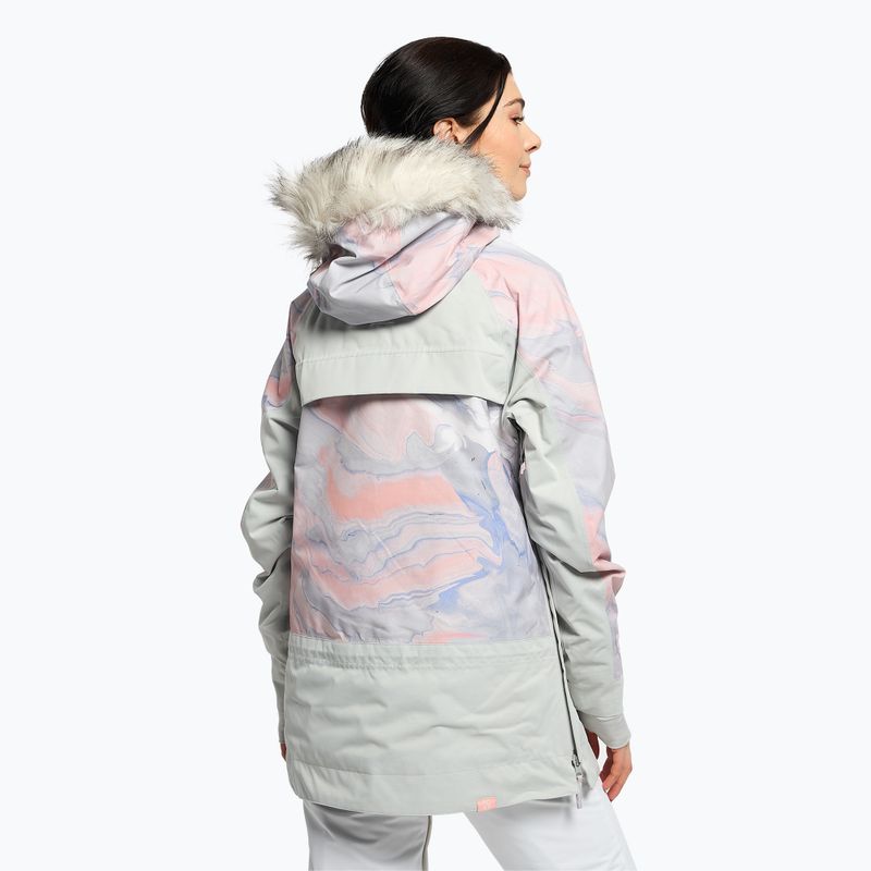 Dámska snowboardová bunda ROXY Chloe Kim Overhead 2021 gray violet marble 4