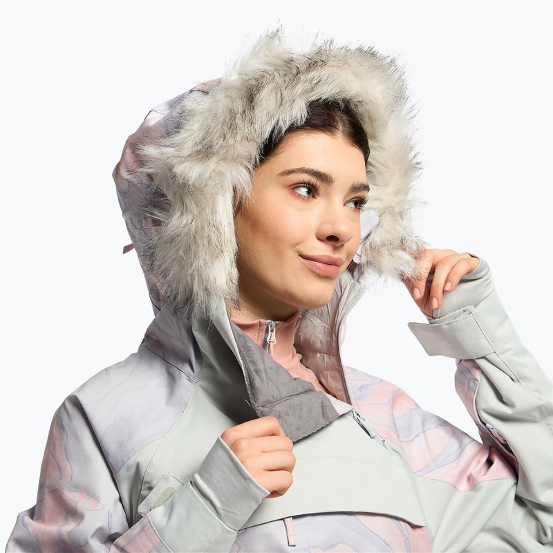 Dámska snowboardová bunda ROXY Chloe Kim Overhead 2021 gray violet marble 6