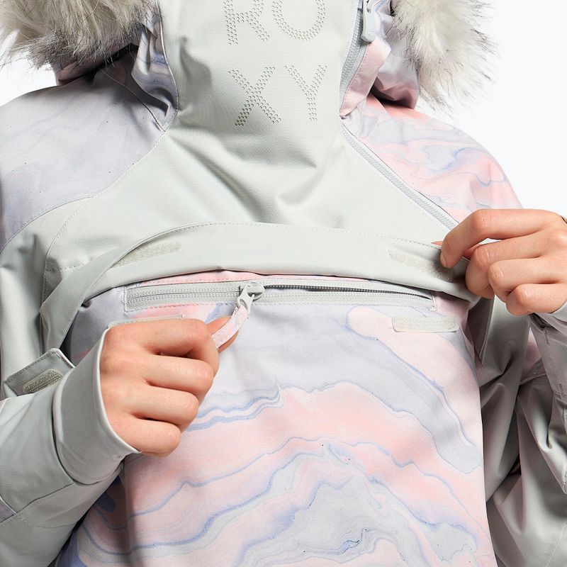 Dámska snowboardová bunda ROXY Chloe Kim Overhead 2021 gray violet marble 9