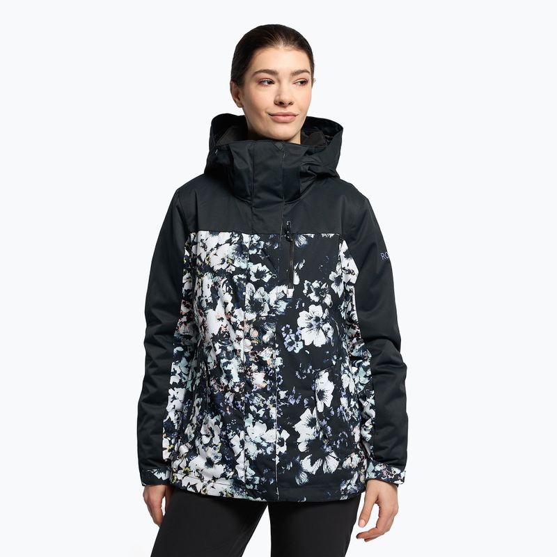 Dámska snowboardová bunda ROXY Jetty Block 2021 true black black flowers