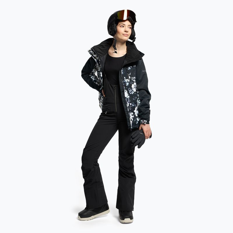 Dámska snowboardová bunda ROXY Jetty Block 2021 true black black flowers 2