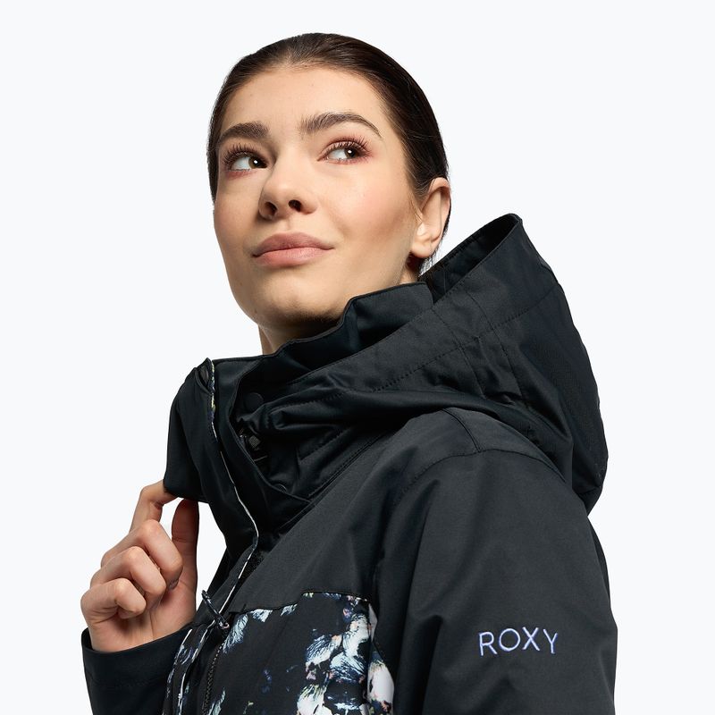 Dámska snowboardová bunda ROXY Jetty Block 2021 true black black flowers 5
