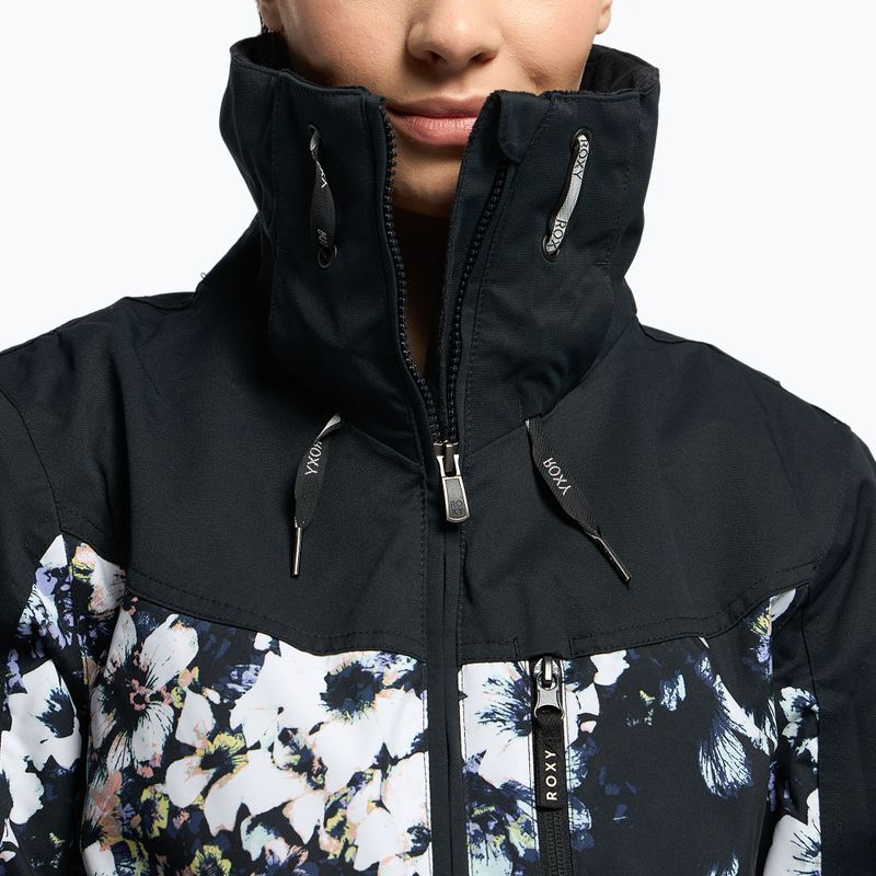 Dámska snowboardová bunda ROXY Presence Parka 2021 true black black flowers 7