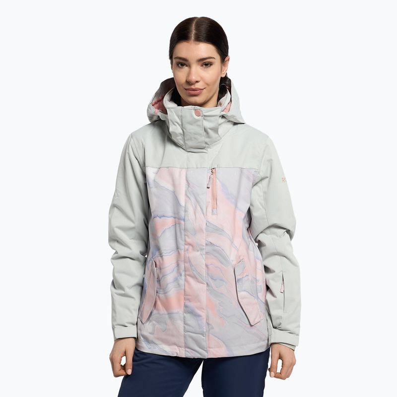 Dámska snowboardová bunda ROXY Jetty Block 2021 gray violet marble