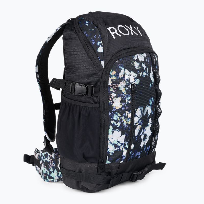 Dámsky batoh na snowboard ROXY Tribute 2021 true black black flowers 2
