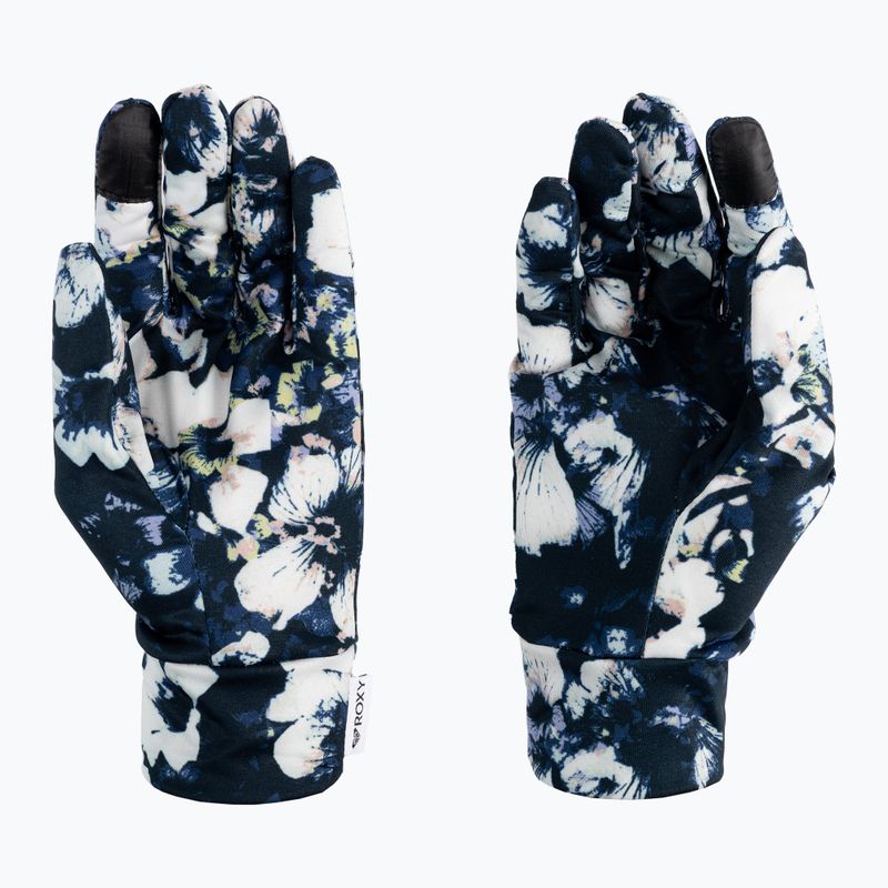 Dámske rukavice na snowboard ROXY Hydrosmart Liner 2021 true black black flowers 3