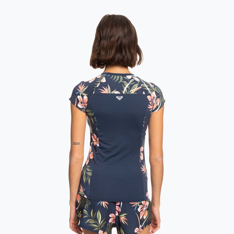 Dámske plavecké tričko ROXY Printed 2021 mood indigo tropical depht 5