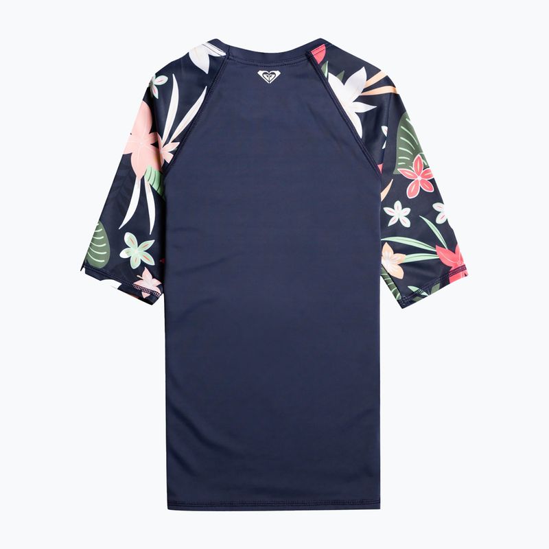 Detské plavecké tričko ROXY Printed Sleeves 2021 mood indigo alma swim 2