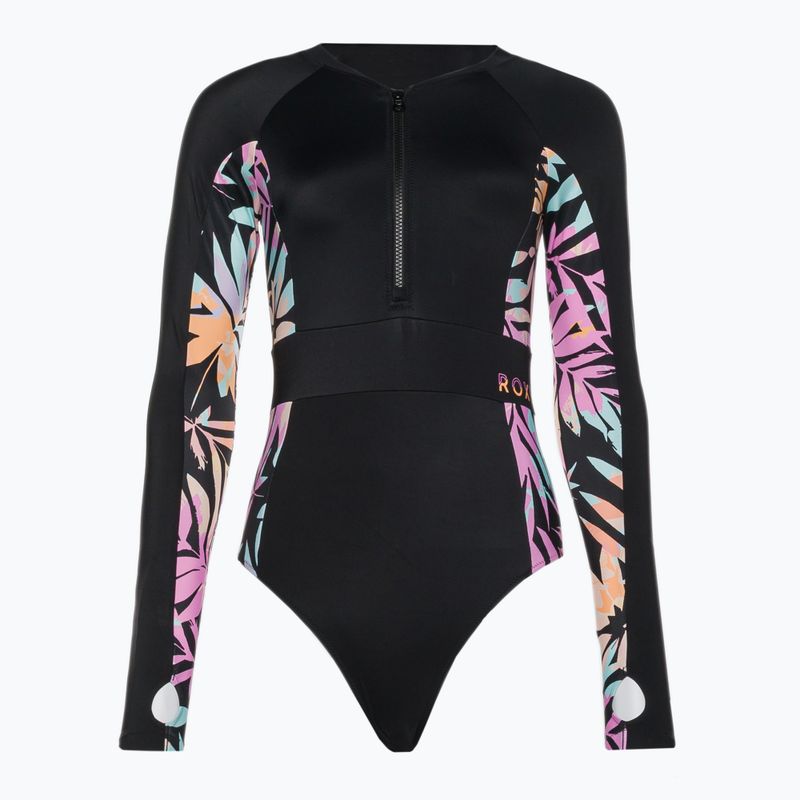 Dámske jednodielne plavky ROXY Active Onesie 2021 anthracite zebra jungle