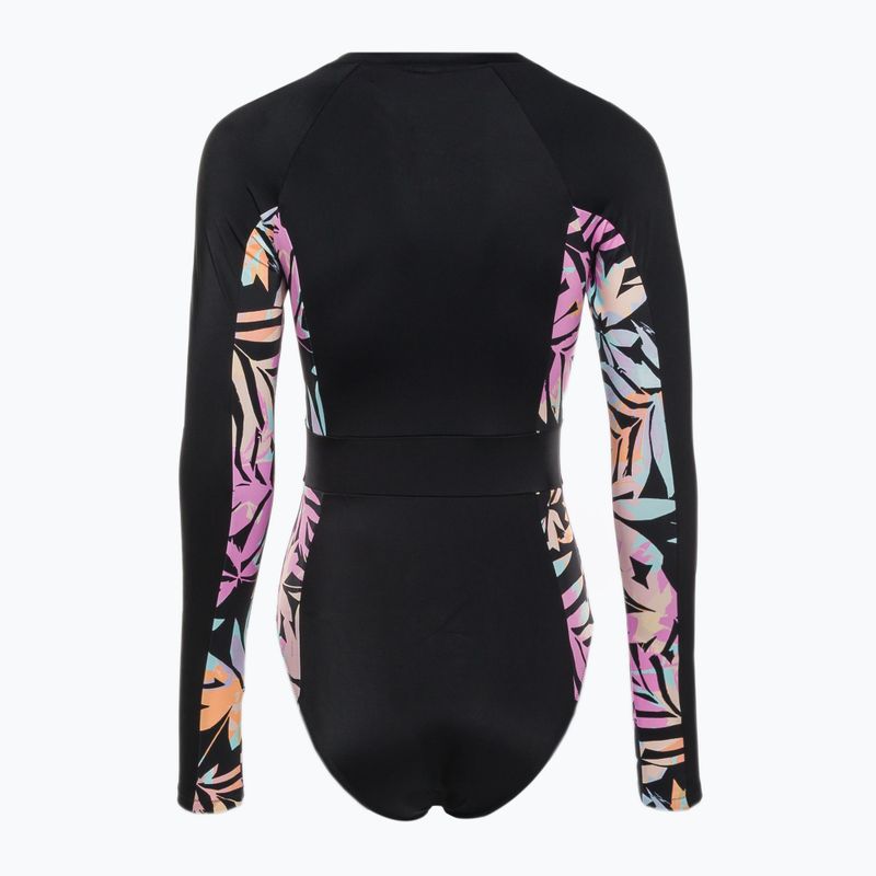 Dámske jednodielne plavky ROXY Active Onesie 2021 anthracite zebra jungle 2