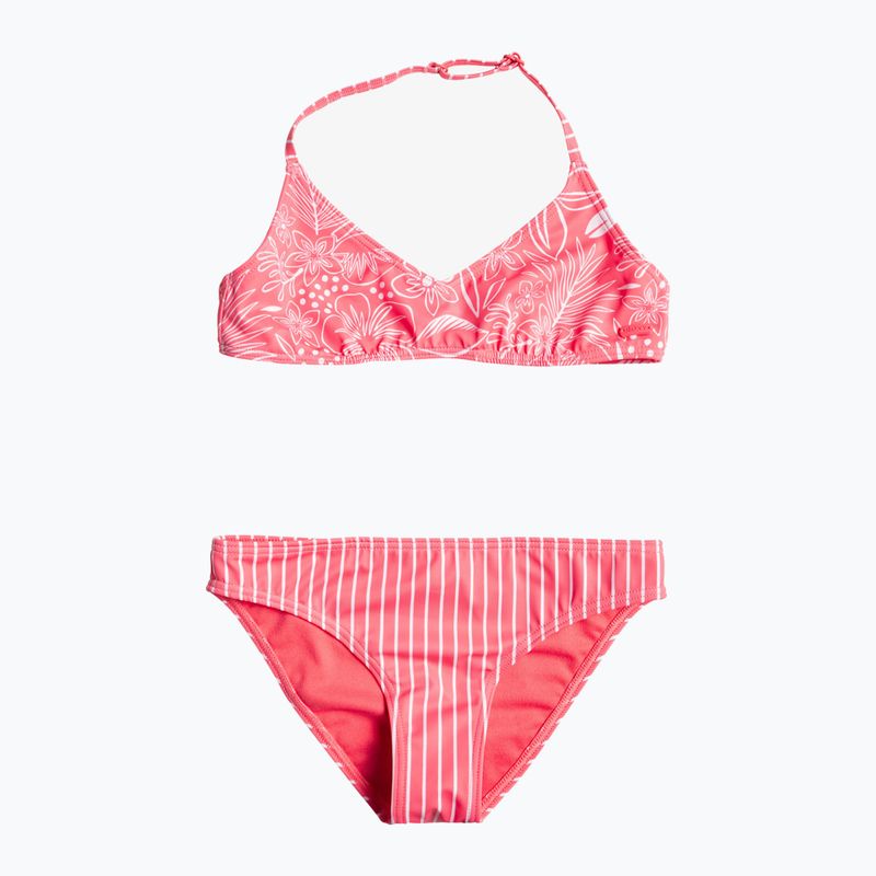 Detské dvojdielne plavky ROXY Vacay For Life Triangle Bra Set 2021 sunkissed coral tropical tide