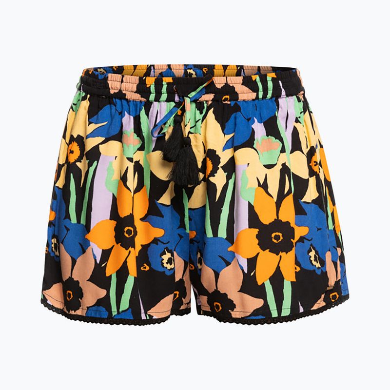 Dámske plavecké šortky ROXY Salty Tan 2021 anthracite flower jammin