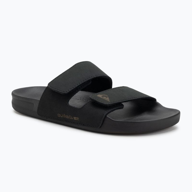 Pánske šľapky Quiksilver Rivi Leather Double Adjust black 1