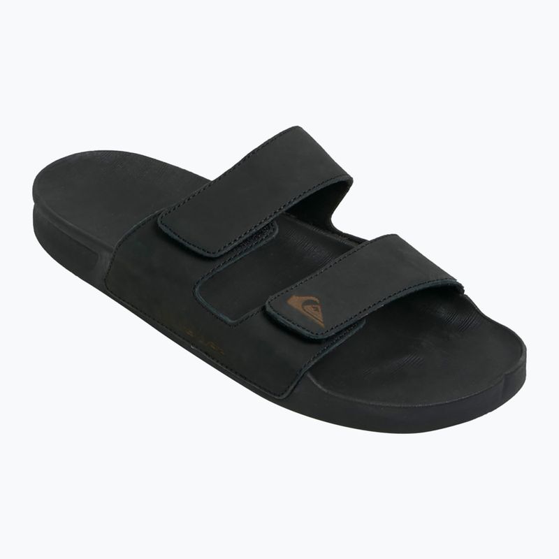 Pánske šľapky Quiksilver Rivi Leather Double Adjust black 1