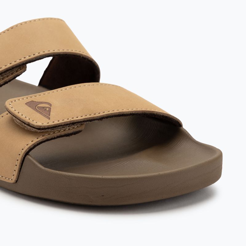 Pánske šľapky Quiksilver Rivi Leather Double Adjust tan 1 7