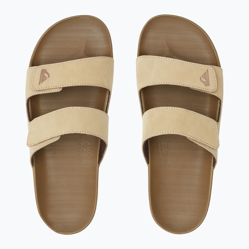 Pánske šľapky Quiksilver Rivi Leather Double Adjust tan 1 2