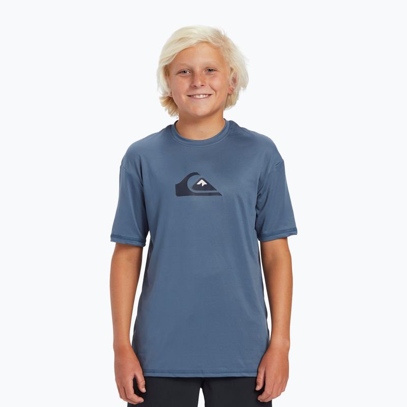 Detské plavecké tričko Quiksilver Solid Streak SS Y bearing sea 3