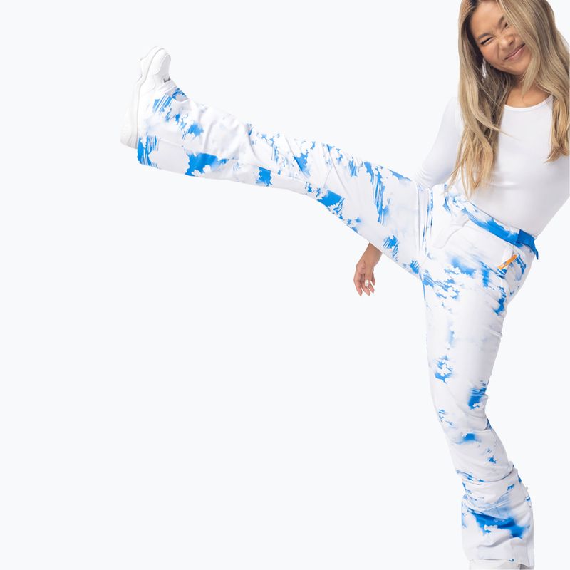 Dámske snowboardové nohavice ROXY Chloe Kim azure blue clouds 4