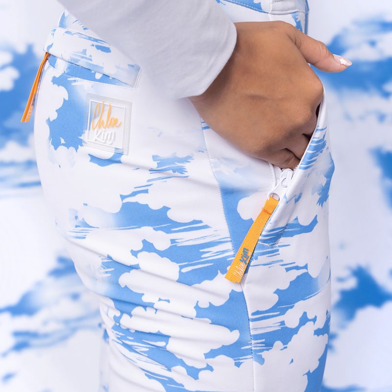 Dámske snowboardové nohavice ROXY Chloe Kim azure blue clouds 11