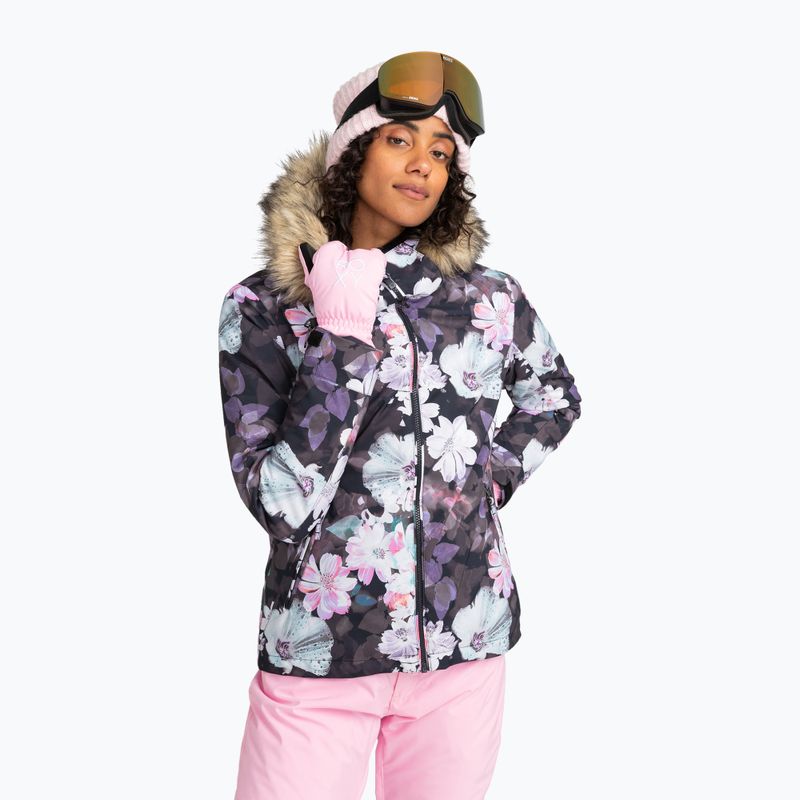 Dámska snowboardová bunda ROXY Jet Ski true black blurry flower