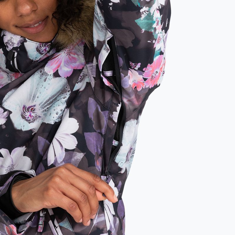 Dámska snowboardová bunda ROXY Jet Ski true black blurry flower 5