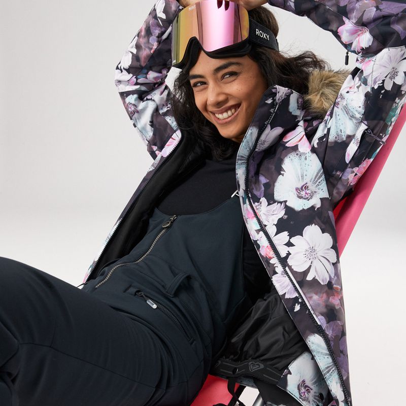 Dámska snowboardová bunda ROXY Jet Ski true black blurry flower 14