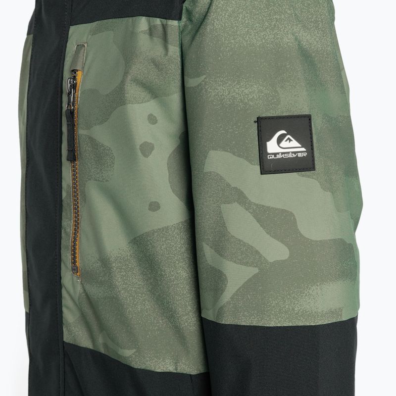 Quiksilver Mission Printed Block Detská snowboardová bunda v štýle spray camo s vavrínovým vencom 4