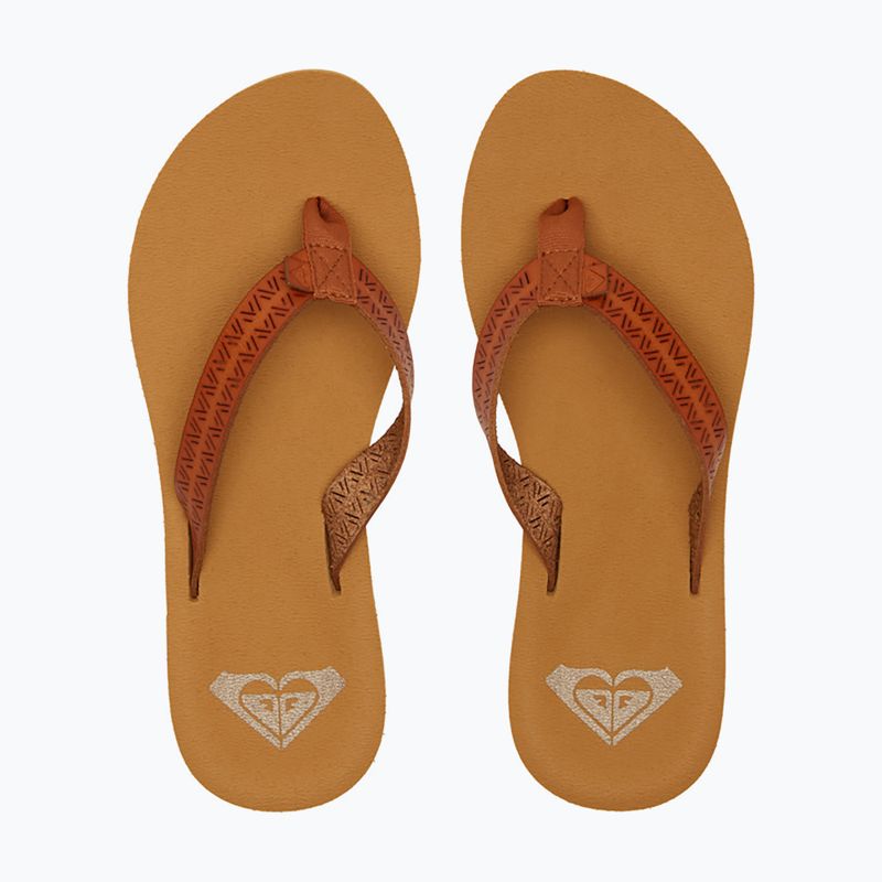 Dámske žabky ROXY Porto Motif tan 9