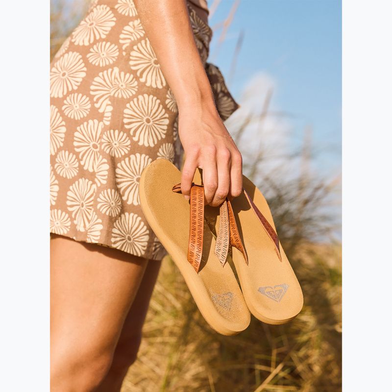 Dámske žabky ROXY Porto Motif tan 11