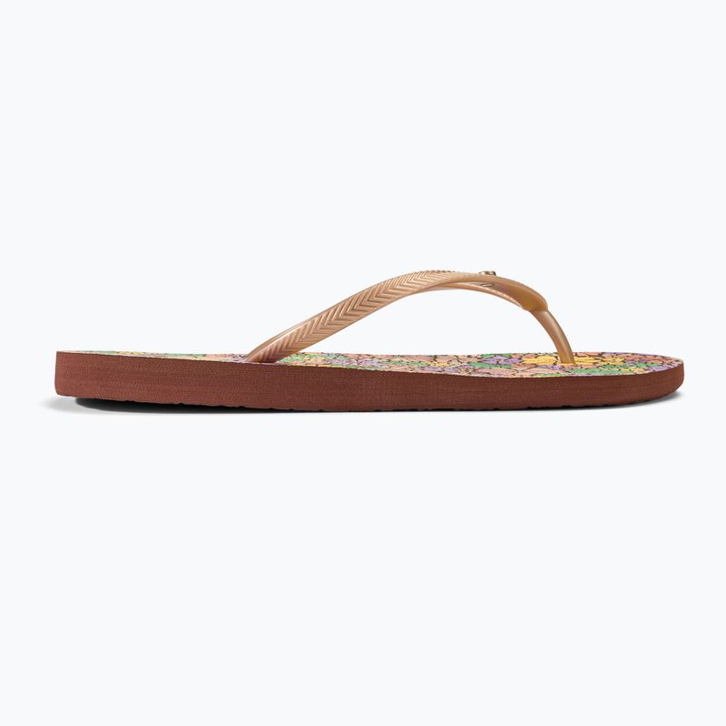 Dámske žabky ROXY Bermuda Print brown combo 2