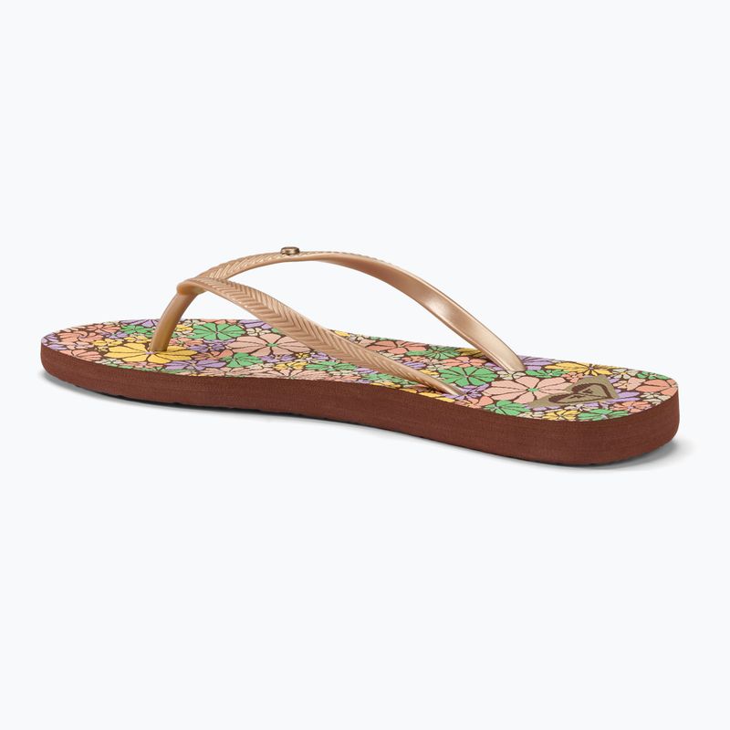 Dámske žabky ROXY Bermuda Print brown combo 3