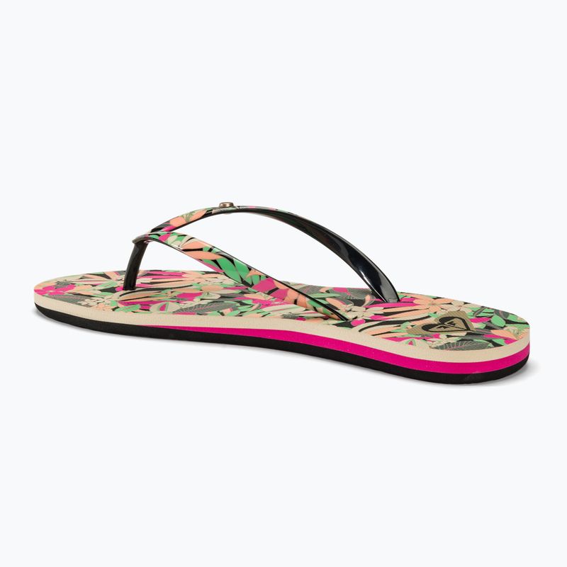 Dámske žabky ROXY Portofino III black/pink/soft lime 3