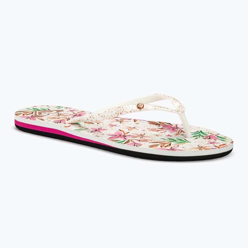 Dámske žabky ROXY Portofino III white/crazy pink print