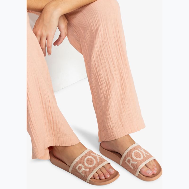 Dámske šľapky ROXY Slippy Knit wheat/turkish coffee 11