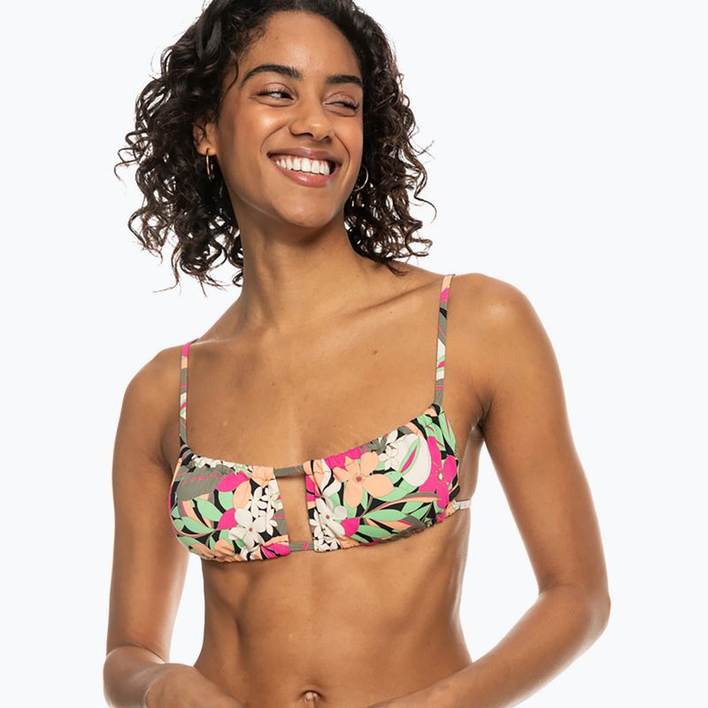 Vrchný diel plaviek ROXY Printed Beach Classics Bralette anthracite palm song s 2