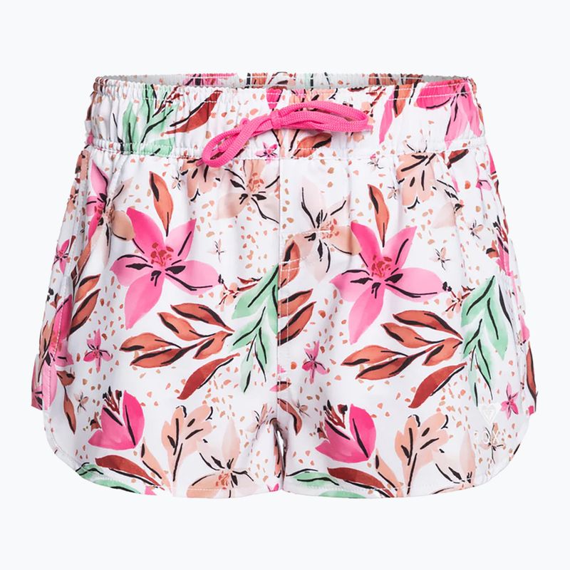 Dámske plavkové šortky ROXY Wave Printed 2 white happy tropical swim