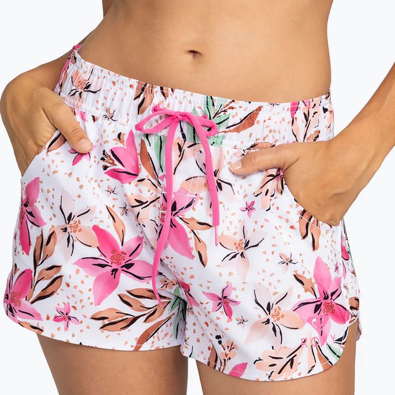 Dámske plavkové šortky ROXY Wave Printed 2 white happy tropical swim 2