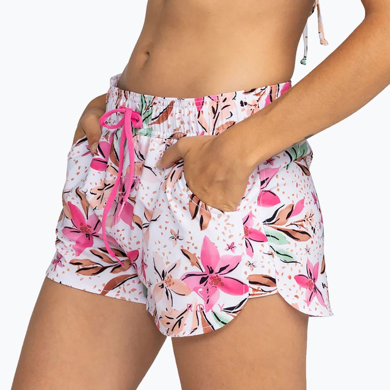 Dámske plavkové šortky ROXY Wave Printed 2 white happy tropical swim 5