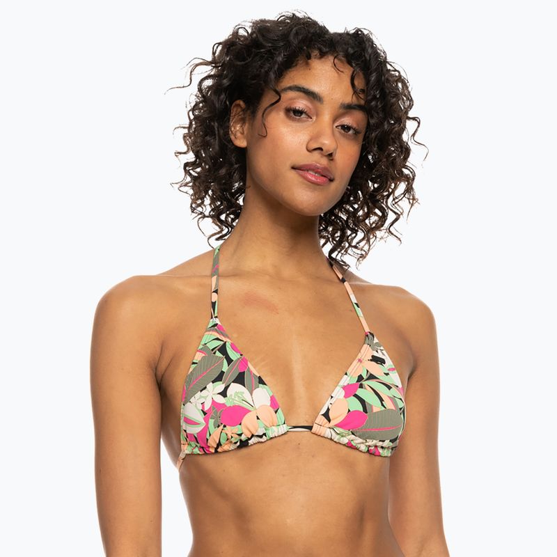 Vrchný diel plaviek  ROXY Printed Beach Classics Tiki Tri anthracite palm song s 2