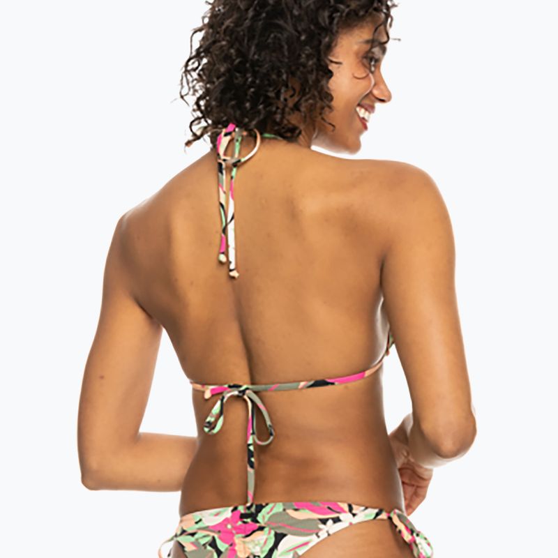 Vrchný diel plaviek  ROXY Printed Beach Classics Tiki Tri anthracite palm song s 5