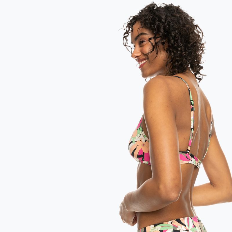 Vrchný diel plaviek  ROXY Printed Beach Classics Wrap anthracite palm song s 5