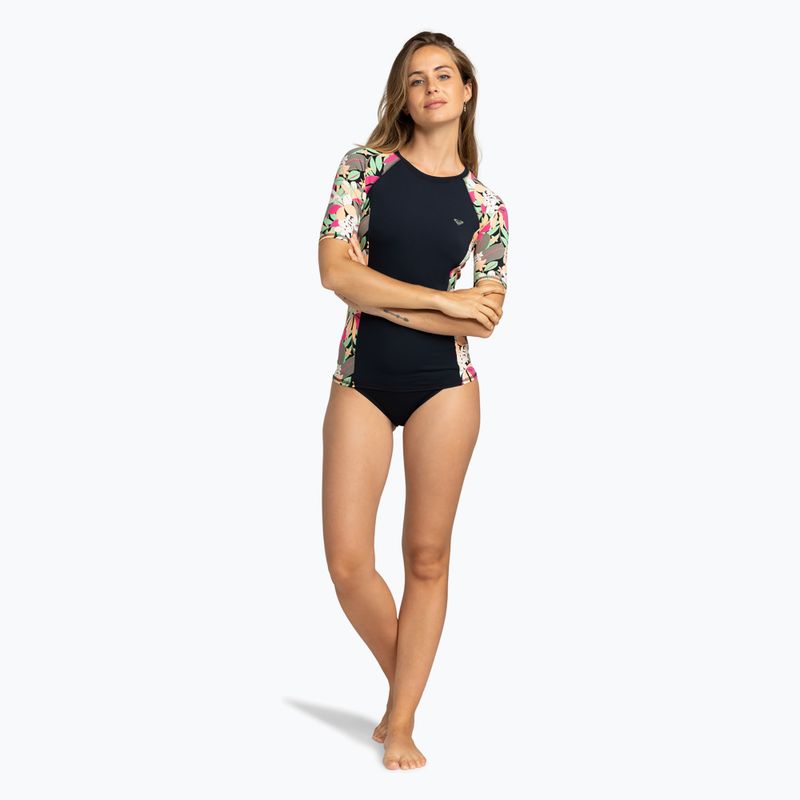Dámske tričko na plávanie  ROXY Lycra Printed anthracite palm song s 2