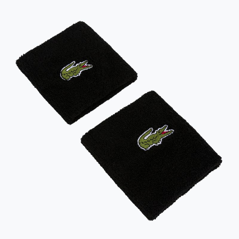 Lacoste návleky na zápästie 2 ks čierne RL9272