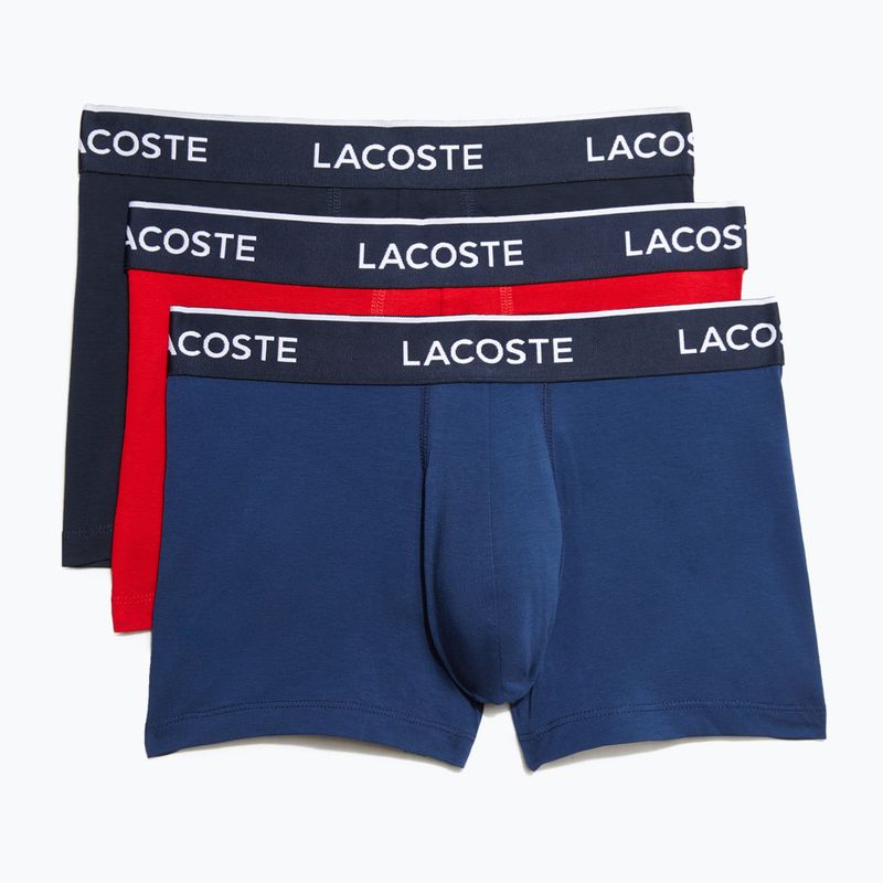 Boxerky Lacoste 5H3389 W64 3 páry námornícka modrá/červená metylénová 11