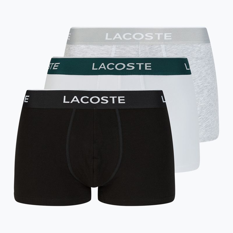 Boxerky Lacoste 5H3389 NUA 3 páry čierna/biela/strieborná chine