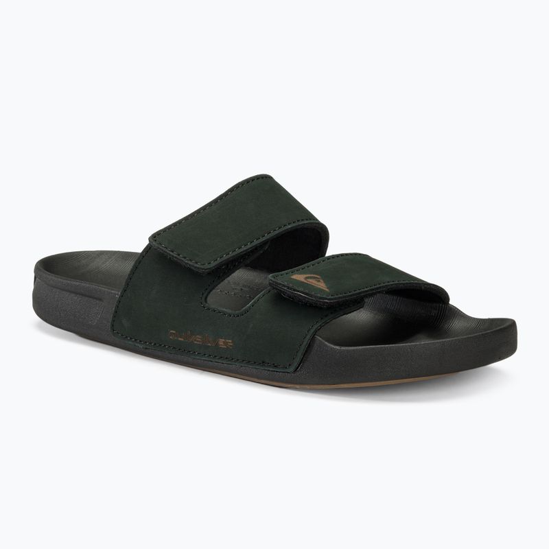 Pánske šľapky Quiksilver Rivi Leather Double Adjust black 1