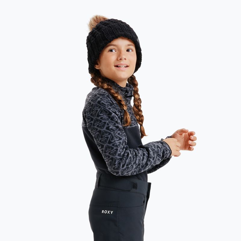 Detská mikina ROXY Whitecamp Half Zip Girl true black roxygram tonal 3