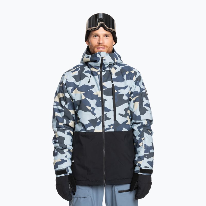 Pánska snowboardová bunda Quiksilver Mission Printed Block Puzzle camo ice flow