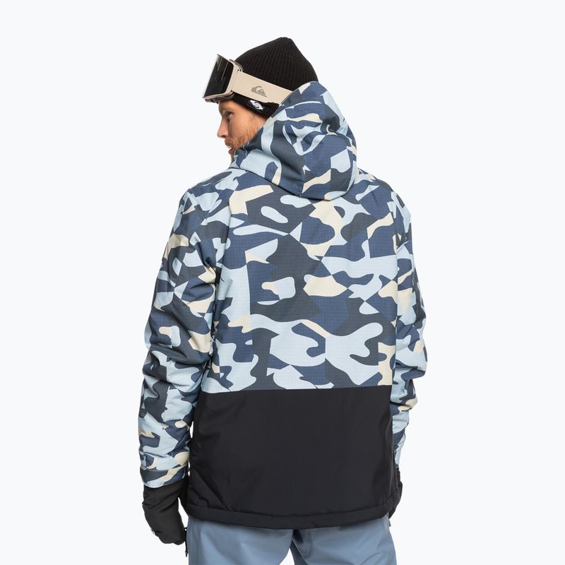 Pánska snowboardová bunda Quiksilver Mission Printed Block Puzzle camo ice flow 2